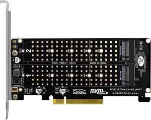 PH45 Dual M.2 MKey Split Card PCIE4.0 X8 RAID Expansion Compatible with M.2 NVMe 2230 2242 2260 2280 22110 SSD