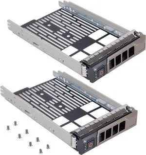 2 Pack Hard Drive Tray Caddy KG1CH 0KG1CH HDD Caddy 3.5 Hard Drive Bracket SSD Tray Compatible with D-ELL PowerEdge R430 R530 R630 R730 T430 T630 T440 R420 R520 R620 R720 T420 T620 R510 R710 T410 T610 - OEM