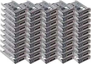 50 Pack Hard Drive Bracket KG1CH 0KG1CH F238F 0F238F SSD Caddy 3.5 Hard Drive Tray Caddy Compatible for D-ELL Poweredge 11th/12th/13th/14th Generation T340 T440 T640 R430 R530 R730 T630 R420 R520 R720 - OEM