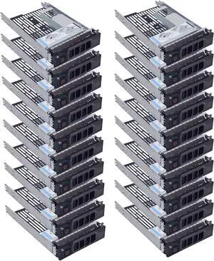 20-Pack 3.5" Hard Drive Tray Caddy with 2.5" Drive Adapter Compatible with D-ELL PowerEdge Servers R540 R640 R740 R6415 R7415 R7425 R550 T550 R650 R750 R7515 R7525 T560 R660 R760 R6625 R7615 R7625 - OEM