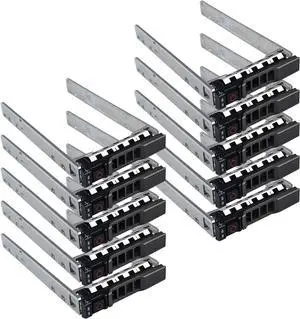 Hard Drive Tray Caddy 2.5 SSD Caddy G176J 0G176J Hard Drive Bracket Compatible with D-ELL PowerEdge 14/13/12th Generation T440 T640 R730 R730XD R630 T630 T430 R830 R930 R720 R820 R920, 10 Pack - OEM
