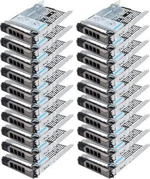 20-Pack 3.5" Hard Drive Tray Caddy with 2.5" Drive Adapter Compatible with D-ELL PowerEdge Servers R430 T430 R530 T630 R730 R930 R420 T420 R520 T620 R720 R410 R415 T410 5510 R515 T610 R710 T710 - OEM