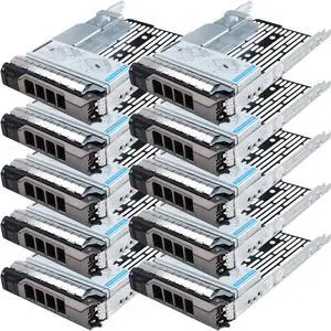 10-Pack 3.5" Hard Drive Tray Caddy with 2.5" Drive Adapter Compatible with D-ELL PowerEdge Servers R430 T430 R530 T630 R730 R930 R420 T420 R520 T620 R720 R410 R415 T410 5510 R515 T610 R710 T710 - OEM