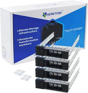Hard Drive Tray Caddy X7K8W 0X7K8W SSD Bracket 3.5 Hard Drive Bracket HDD Caddy Compatible with D-ELL PowerEdge 16th/15th/14th Gen T560 R660 R760 R6615 R250 R350 R450 R550 R650 R750 R6515 R7515,4 Pack - OEM