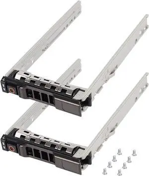 2 Pack Hard Drive Tray Caddy 8FKXC 08FKXC SSD Mount 2.5" HDD Holder with Mounting Screws Hard Drive Bracket Compatible for D-ELL PowerEdge R610 R620 R710 T710 R720 R815 R820 R630 T630 R730 - OEM