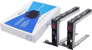 2-Pack Hard Drive Bracket 2.5" NVMe SSD Caddy 727695-001 Hard Drive Tray Caddy Compatible with H-P Proliant DL325 DL360 DL380 DL385 DL560 DL580 ML350 Gen10 G10 Servers - OEM