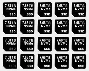 20PCS Capacity Sticker Label for Hard Drive Tray Caddy DXD9H 0DXD9H X7K8W 0X7K8W, Compatible with D-ELL PowerEdge 16th-14th Gen r740 r640 r440 r340 r750 r650 r550 r760 r660 r6625, 7.68TB, NVME, SSD - OEM