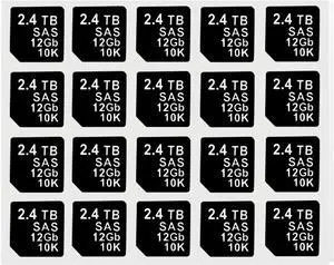 20PCS Capacity Sticker Label for Hard Drive Tray Caddy DXD9H 0DXD9H X7K8W 0X7K8W, Compatible for D-ELL PowerEdge 16th-14th Gen r740 r640 r440 r340 r750 r650 r550 r760 r660 r6625, 2.4TB, SAS, 12GB, 10K - OEM