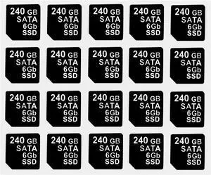 20PCS Capacity Sticker Label for Hard Drive Tray Caddy DXD9H 0DXD9H X7K8W 0X7K8W, Compatible for D-ELL PowerEdge 16th-14th Gen r740 r640 r440 r340 r750 r650 r550 r760 r660 r6625, 240GB, SATA, 6GB, SSD