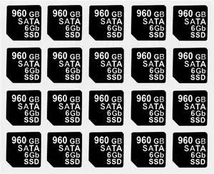 20PCS Capacity Sticker Label for Hard Drive Tray Caddy DXD9H 0DXD9H X7K8W 0X7K8W, Compatible for D-ELL PowerEdge 16th-14th Gen r740 r640 r440 r340 r750 r650 r550 r760 r660 r6625, 960GB, SATA, 6GB, SSD - OEM