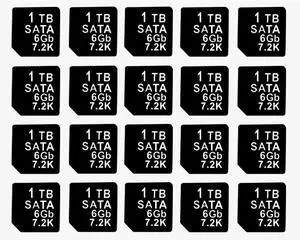 20PCS Capacity Sticker Label for Hard Drive Tray Caddy DXD9H 0DXD9H X7K8W 0X7K8W, Compatible for D-ELL PowerEdge 16th-14th Gen r740 r640 r440 r340 r750 r650 r550 r760 r660 r6625, 1TB, SATA, 6GB, 7.2K - OEM