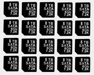 20PCS Capacity Sticker Label for Hard Drive Tray Caddy DXD9H 0DXD9H X7K8W 0X7K8W, Compatible for D-ELL PowerEdge 16th-14th Gen r740 r640 r440 r340 r750 r650 r550 r760 r660 r6625, 8TB, SATA, 6GB, 7.2K - OEM