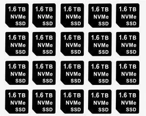 20PCS Capacity Sticker Label for Hard Drive Tray Caddy DXD9H 0DXD9H X7K8W 0X7K8W, Compatible with D-ELL PowerEdge 16th-14th Gen r740 r640 r440 r340 r750 r650 r550 r760 r660 r6625, 1.6TB, NVME, SSD - OEM