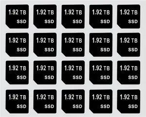 20PCS Capacity Sticker Label for Hard Drive Tray Caddy DXD9H 0DXD9H X7K8W 0X7K8W, Compatible for D-ELL PowerEdge 16th-14th Gen r740 r640 r440 r340 r750 r650 r550 r760 r660 r6625, 1.92TB, SSD - OEM
