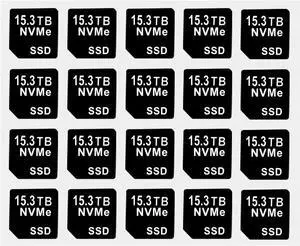 20PCS Capacity Sticker Label for Hard Drive Tray Caddy DXD9H 0DXD9H X7K8W 0X7K8W, Compatible with D-ELL PowerEdge 16th-14th Gen r740 r640 r440 r340 r750 r650 r550 r760 r660 r6625, 15.3TB, NVME, SSD - OEM