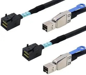 Heretom 2PCS External Mini SAS HD SFF-8644 to Mini SAS HD SFF-8643 Data Server Raid 1m 3.3FT Cable