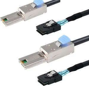 Heretom 2pcs External Mini SAS 28AWG Male 26Pin SFF-8088 to Internal Mini SAS Male 36Pin SFF-8087 Data Cable 1M 3.3feet