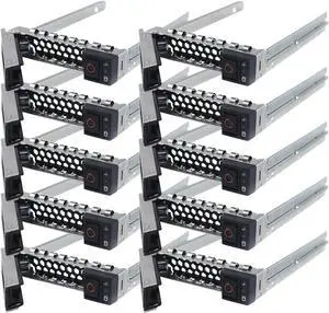 Hard Drive Bracket DXD9H 0DXD9H SSD Bracket 2.5 Hard Drive Tray Caddy Compatible with D-ELL PowerEdge R760 R7615 R7625 R660 R6615 R750 R650 R550 R450 R7415 R7425 R740 R640 R440 R340, 10 Pack - OEM