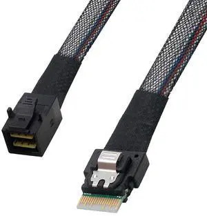 Heretom SFF-8654 to SFF-8643 Cable, Slim SAS SFF-8654 4i 38pin Host to Mini SAS HD SFF-8643 36pin Target Cable 1.5 FT