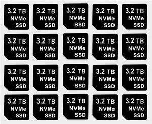 20PCS Capacity Sticker Label for Hard Drive Tray Caddy DXD9H 0DXD9H X7K8W 0X7K8W, Compatible with D-ELL PowerEdge 16th-14th Gen r740 r640 r440 r340 r750 r650 r550 r760 r660 r6625, 3.2TB, NVME, SSD - OEM