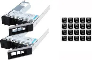 2-Pack Drive Tray Caddy 3.5" X8K8W, 2.5" Drive Adapter with 20PCS Capacity Sticker Label - OEM