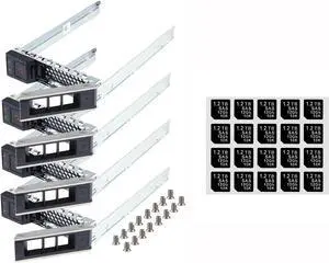 4-Pack Hard Drive Tray Caddy 3.5" DXD9H 0DXD9H with 20PCS Capacity Sticker Label - OEM