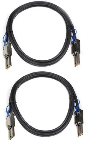 Heretom 2PCS Mini SAS26P SFF-8088 to SFF-8088 2M 6.6 feet External Cable Attached SCSI - OEM