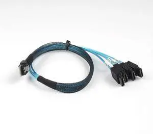 SFF-8654 to 4 x Sata Data Transmission Cable, Mini SAS 38p 12Gbps Connecting Line, Multi-Lane Mini SAS Host Internal Cable for Server