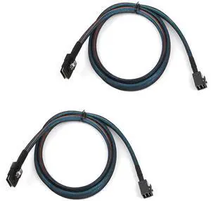 Heretom 2PCS Internal Mini SAS HD SFF-8643 to SFF-8087 Cable, Internal Mini SAS HD Cable Compatible with RAID or PCI Express Controller 3.3ft 1M