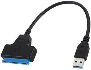 USB 3.0 to SATA Adapter Cable for 2.5"/3.5" HDD/SSD, SATA to USB External Hard Drive Converter, JMS578 Chip, OTG Support, 11.9in USB 3.0 to SATA Adapter Cable for 2.5"/3.5" HDD/SSD, SATA to USB External Hard Drive Converter, JMS578 Chip, OTG Support, 11.9in