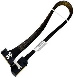 PCIE5.0 MCIO x8 to MCIO 8i Extension Cable 32Gbps High-Speed Crossings U.2 Hard Disk Cable for Server (Yellow Straight to Side Bend 40cm)