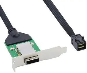 Mini SAS HD SFF-8643 to HD SFF-8088 PCBA Female Internal to External Cable, 6Gbps High-Speed Server Conversion Cable (1m/39.37in)