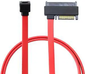 SAS SFF-8482 29+15P to SATA 7P Female 90 Degree Data Cable with Clip  26AWG 6Gbps High Speed Server Internal Cable (0.5M)