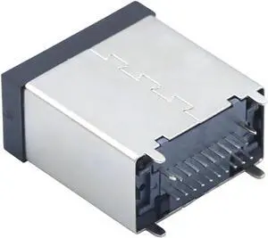 E Type Connector 19Pin Female 180Degree Adapter  Compatible with HDMI, 8K High-Definition Anti-Vibration Board Mount for Automotive and Industrial Applications