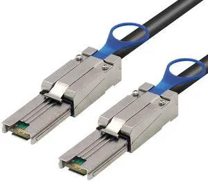 Mini SAS HD SFF 8088 26P to SAS HD 8088 Stacking Server Cable \u2013 6Gbps High Speed 28AWG Copper Data Transfer Cord, 10 Ohm Impedance (0.5M)