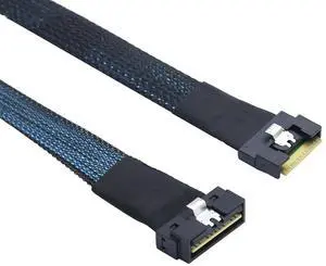 PCIe SlimSAS LP Low Profile SFF-8654 8i to SFF-8654 8X Server Cable \u2014 24Gbps High-Speed 85 Ohm Internal Flat-to-Flat Connection Cable with Anti-Misplug Design, Black (0.8M)