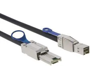 Mini SAS HD SFF-8088 26 Pin to SAS HD SFF-8644 Server Stacking Cable \u2013 6Gbps High Speed 28AWG Data Cable, Black Flat Connector (0.5M)