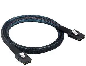 Mini SAS SFF-8087 to Mini SAS SFF-8087 Internal Server Cable \u2013 12Gbps High Speed 30AWG Data Cable, Black Flat Connector (0.5M)