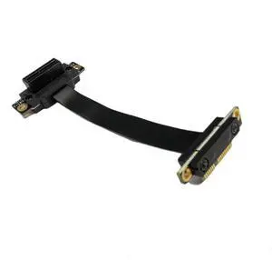 PCIe 3.0 x1 Riser Extension Cable 90 Degree Reverse PCIe x1 to x1 Adapter with Gold-Plated Connector, Flexible PE Cable for GPU, Sound Card, Network Card (40cm)