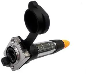 RJ45 Shielded Panel Mount Connector Waterproof Cat6/Cat5e Ethernet Female to Female Coupler, 8P8C Network Socket with Gold-Plated Contacts and Thermoplastic Housing (1)