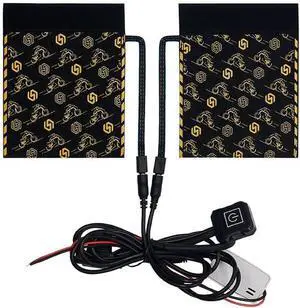 20-90V Heated Motorcycle Handlebar Grips with Memory Function, 6 Temperature Levels, Waterproof Kevlar & PET Heating Film, Yellow-Edge Design  for Motorcycles, Scooters, ATVs