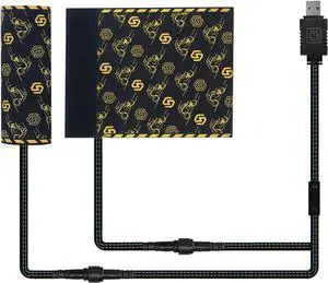 USB Heated Motorcycle Handlebar Grips 5V with 6-Level Temperature Control and Memory Yellow Aramid Fiber Hand Warmers with Waterproof Switch, Mount, Compatible with Motorbikes, Scooters, ATVs