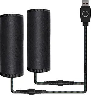 USB Heated Motorcycle Handlebar Grips 5V with 3-Level Temperature Control Anti-Slip PVC Hand Warmers with Waterproof Switch, Straps, Plug-and-Play for Motorbikes, Scooters, and ATVs