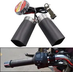 Heated Motorcycle Handlebar Grips 12V with Waterproof Rocker Switch  Fast Heating PET Metal Film Hand Warmers for All 12V Motorbikes, Easy Installation, Dustproof & Weather-Resistant