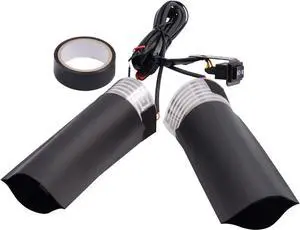 Heated Motorcycle Handlebar Grips 12V Adjustable Temperature  Fast Heating PET Metal Film Hand Warmers for All 12V Motorbikes, Waterproof Switch, Easy Installation