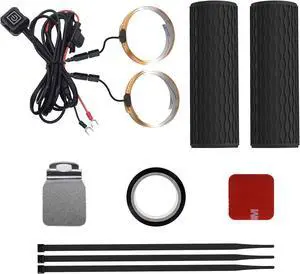 Heated Motorcycle Handlebar Grips 12V Silicone Wrap with Smart Switch 5-Level Adjustable Temperature, Memory Function, Waterproof, Anti-Slip Hand Warmers for All 12V Motorbikes