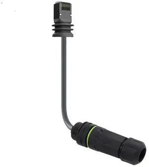 1Piece CAT6 Extension Cable with 8P8C Connector, Compatible with Starlink Gen 3, 0.305M/12in Length, IP68 Waterproof, Pure Copper Core, Zinc Alloy Module, 1000M Protocol Support