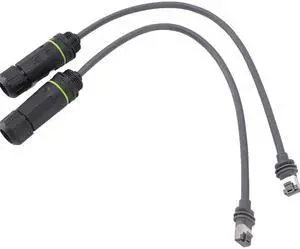 CAT6 Extension Cable Plus with 8P8C Connector, Compatible with Starlink Gen 3, 0.305M/12in Length, IP68 Waterproof, Pure Copper Core, Zinc Alloy Module, 1000M Protocol Support