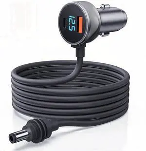 Mini Digital Multi-Function Car Cigarette Lighter Adapter \u2013 30W USB-C & USB-A Output, Compatible with Starlink Mini (196.85 in)