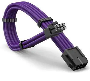 GPU 8Pin (6+2) Extension Cable 30cm Male to Female, 18AWG Tinned Copper, Color Nylon Braided, ATX PSU Power Cord for Graphics Cards (Purple)